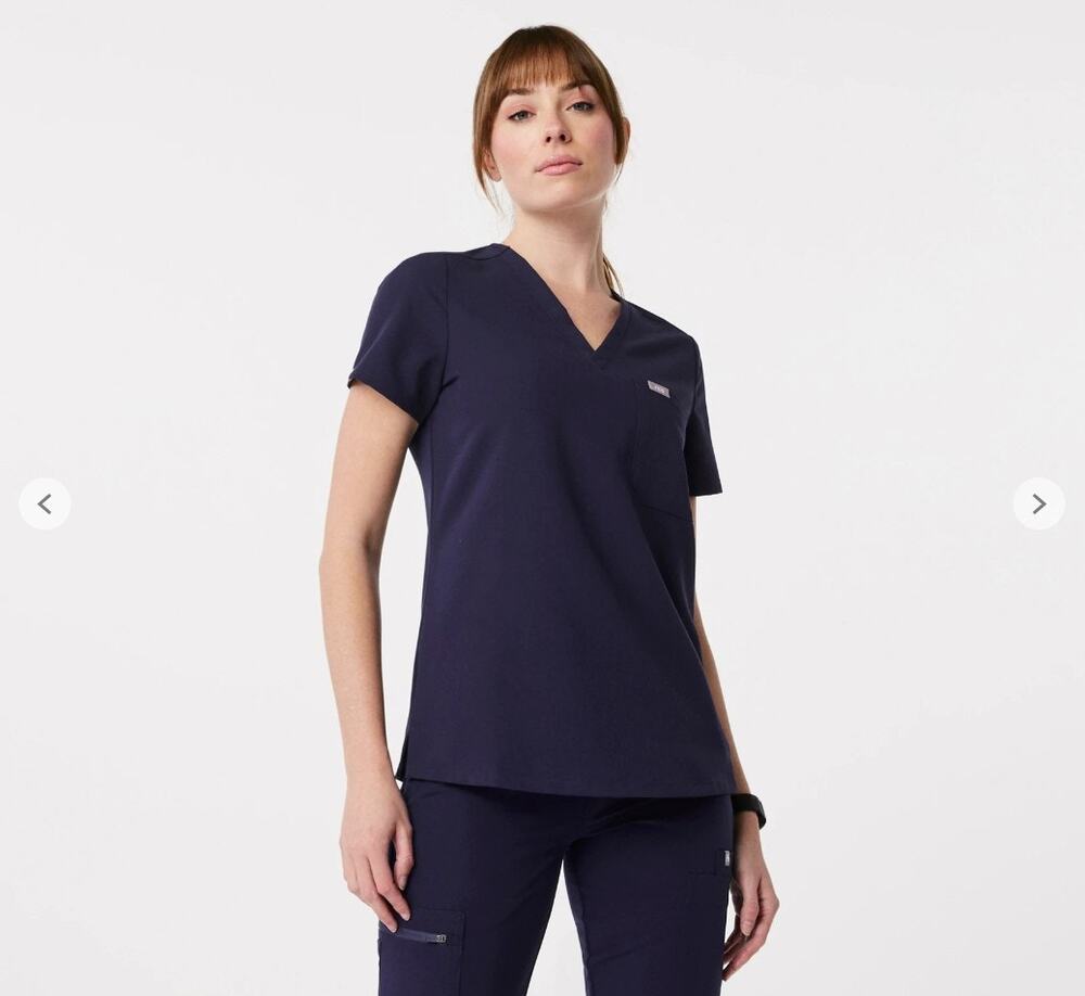 Figs Women's Catarina One-Pocket Scrub Top S Navy Medical Healthcare Scrubs